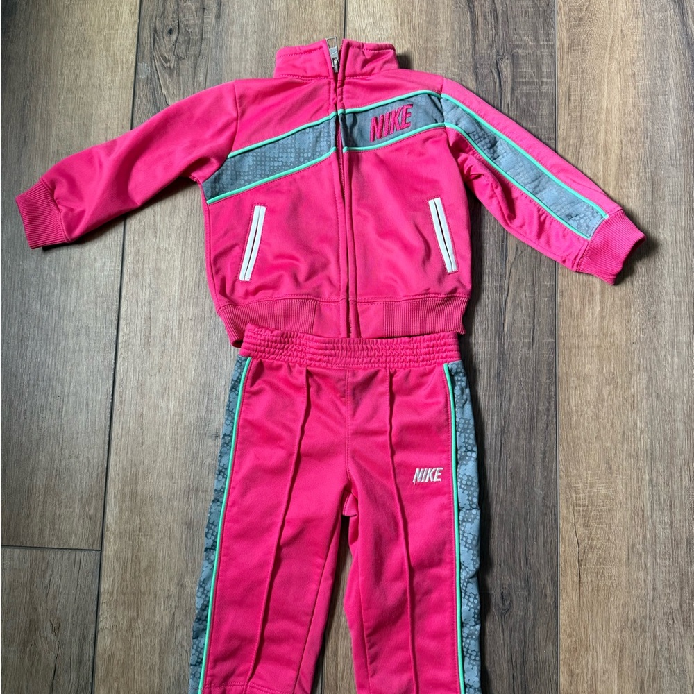 Nike Pink and Gray Kids' Tracksuit